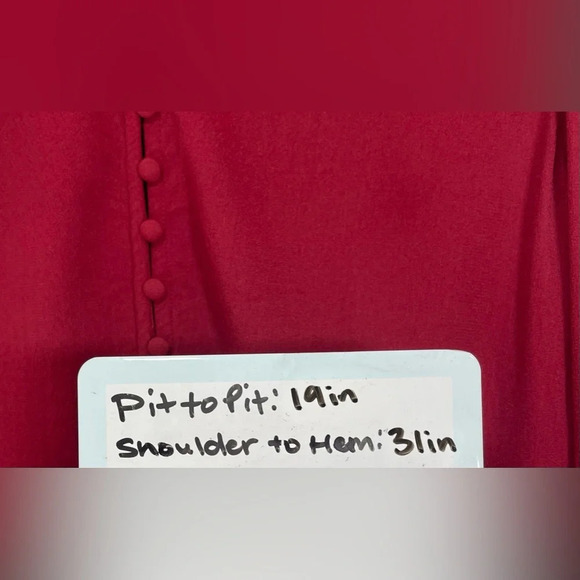 Soft Surroundings Moroccan Red Poet Button Up Blouse Ruffle Sleeve Women’s Small - Picture 12 of 13